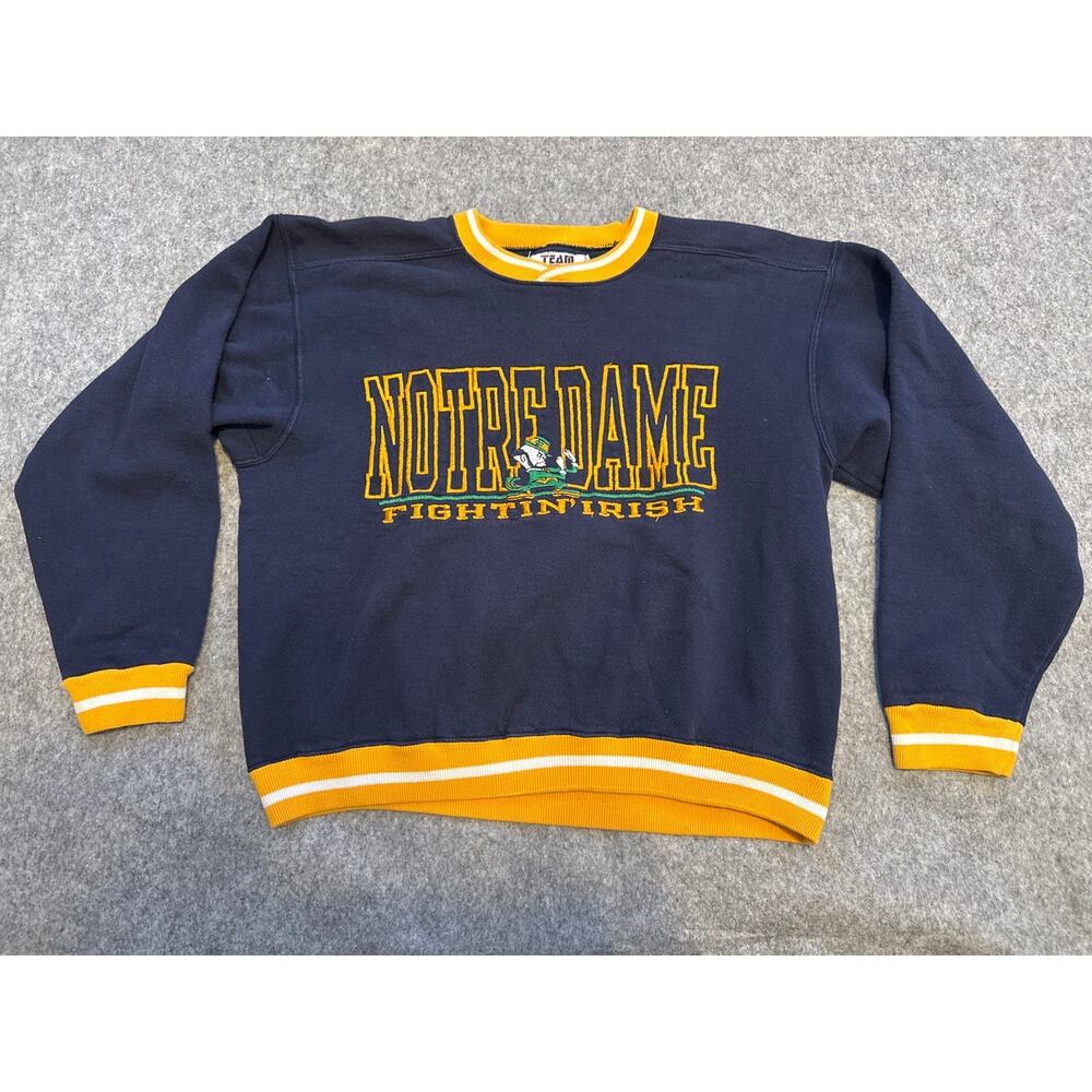 Vintage Notre Dame Fighting Irish Crewneck Size L Made USA Team Edition